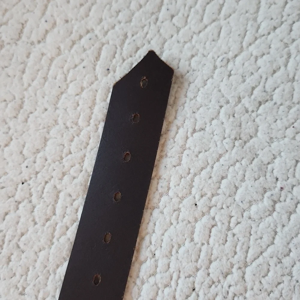 Wrangler Geuine Pebbled Leather Dark Brown Western Cowboy Belt Gorpcore Ranch